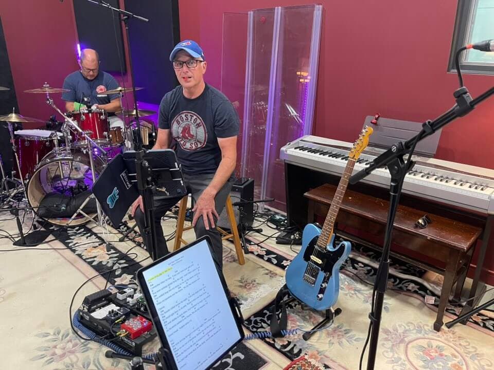 Musician performing in studio